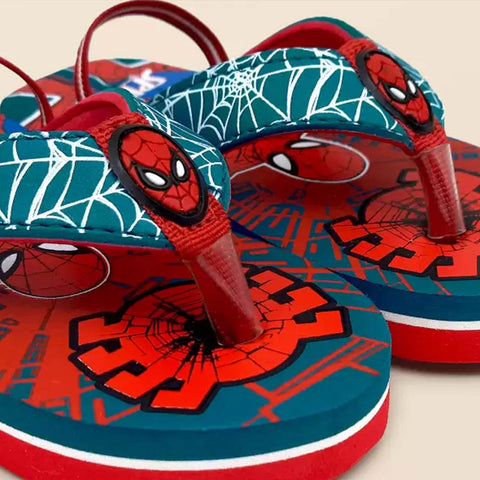 Blue Spiderman Theme Flip Flops