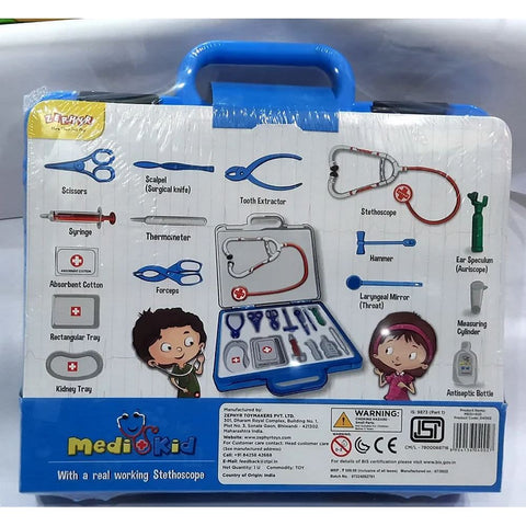 Blue Medi Kid Doctor Set With Real Working Stethoscope