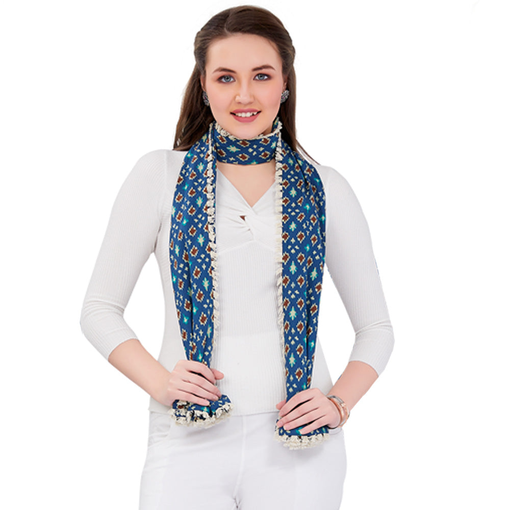 Teal Printed Cotton Nursing Cover Poncho