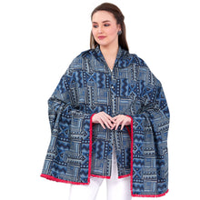 Load image into Gallery viewer, Navy Blue Printed Cotton Nursing Cover Poncho
