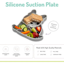 Load image into Gallery viewer, Grey Bulldog Divided Silicone Suction Plate
