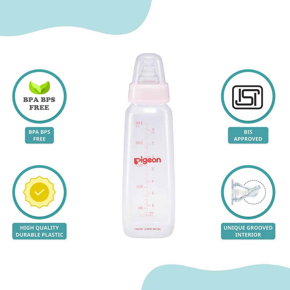 Pink Peristaltic Baby Nursing Feeding Bottle - 240ml