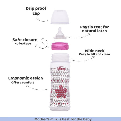 Pink Feeding Bottle Physio – 330ml