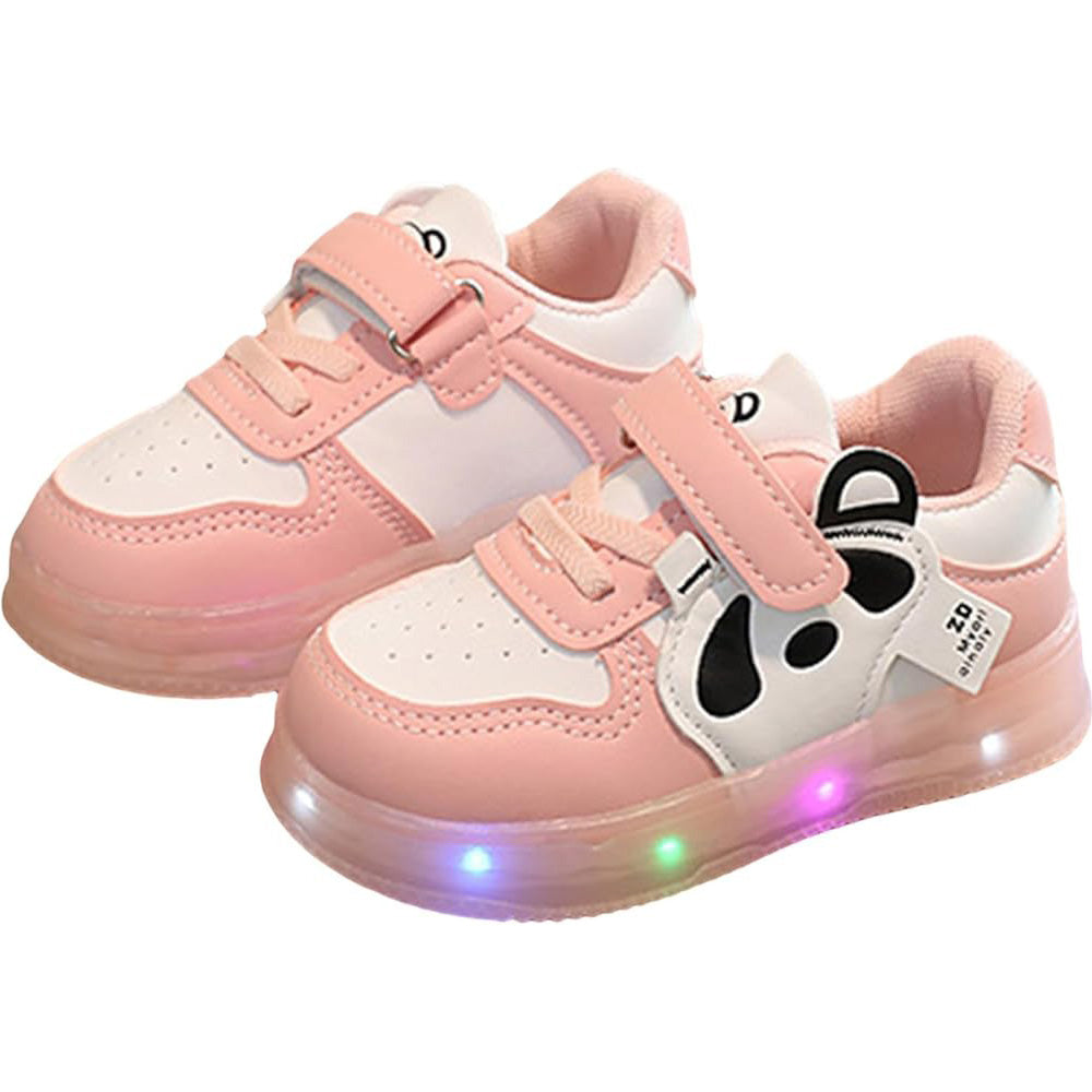 Peach Panda Sneakers With LED Light-Up