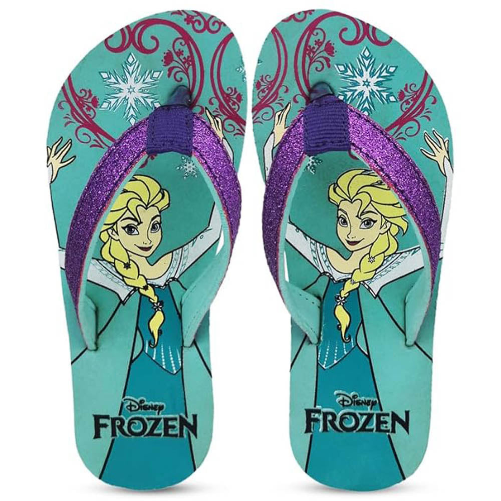 Green Disney Frozen Theme Flip Flops