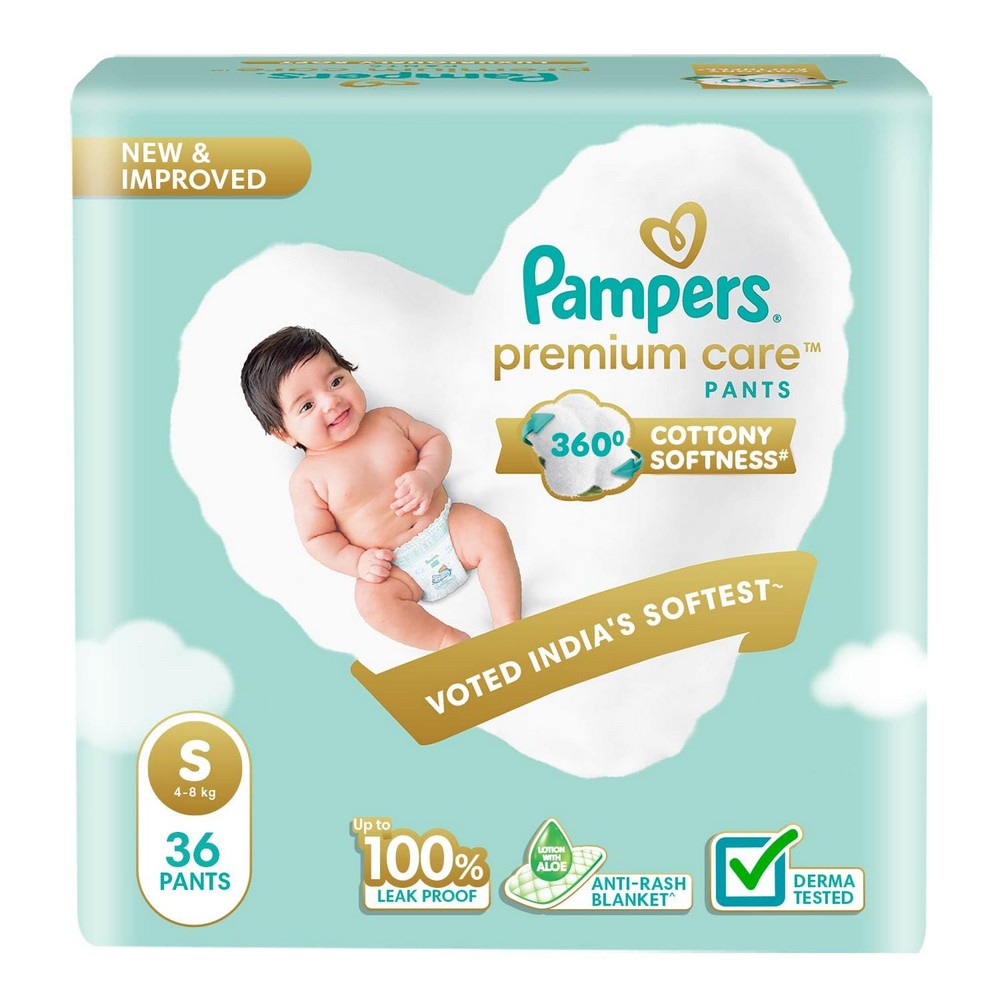 Small Pampers Premium Care Pant Style Diapers - 36 Pants(4-8 kg)