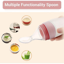 Load image into Gallery viewer, Pink Silicone Feeding Bottle Spoon
