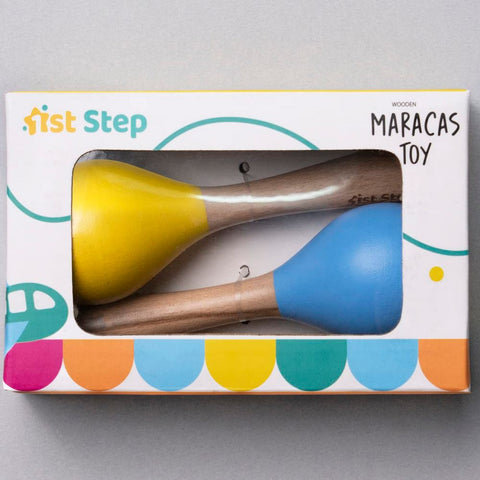 Yellow And Blue Wooden Maracus Toys