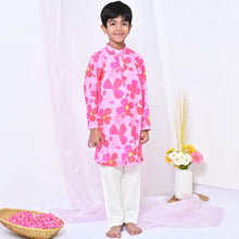 Load image into Gallery viewer, Pink Floral Cotton Kurta With Pajama
