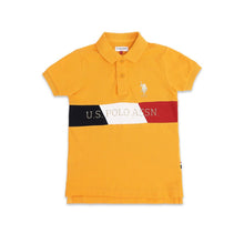 Load image into Gallery viewer, Orange Regular Fit Printed Polo T-Shirt
