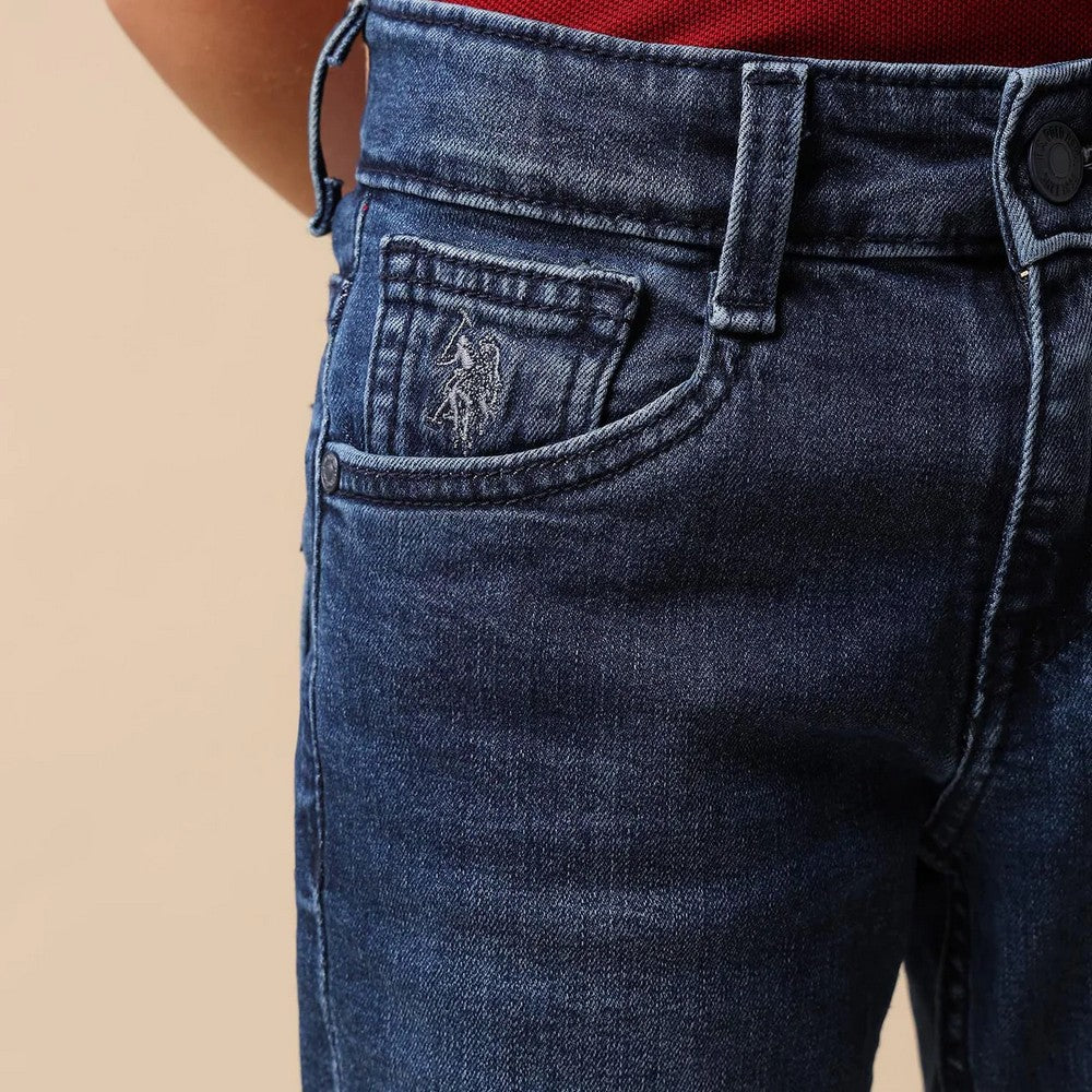 Denim Stone Washed Relaxed Fit Jeans