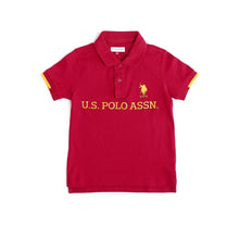 Load image into Gallery viewer, Maroon Regular Fit Printed Polo T-Shirt
