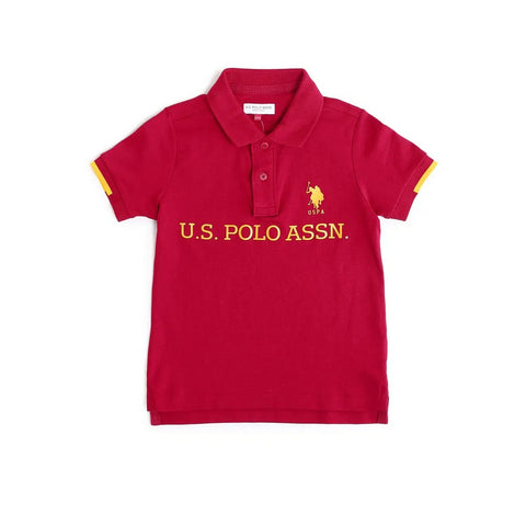 Maroon Regular Fit Printed Polo T-Shirt