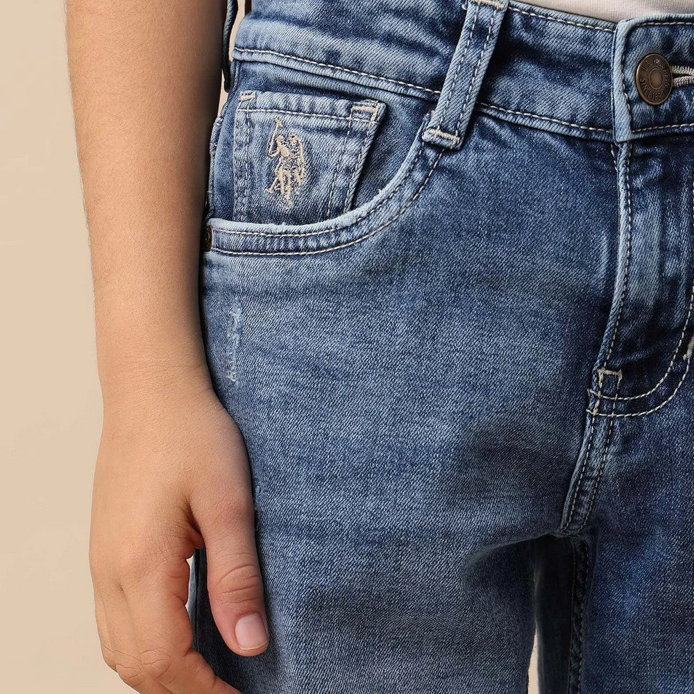 Denim Whiskered Relaxed Fit Jeans