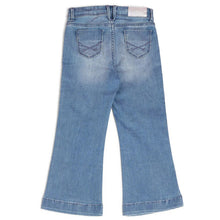 Load image into Gallery viewer, Blue Mid Rise Flared Fit Jeans
