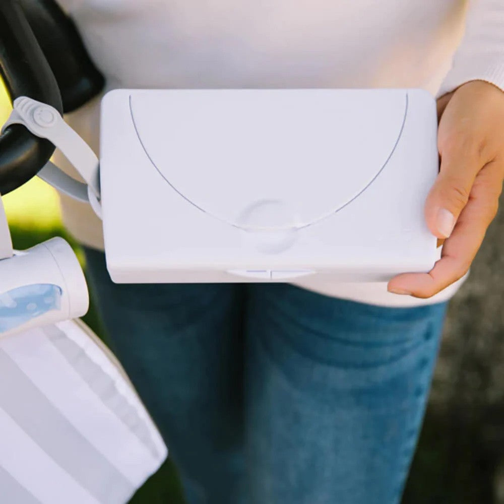 White On-The-Go Baby Wipes Dispenser