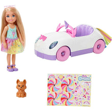 Load image into Gallery viewer, Barbie Club Chelsea Doll With Unicorn Car &amp; Sticker Sheet
