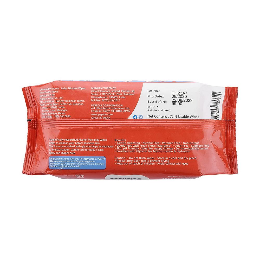 Pigeon Baby Skincare Wipes - 72 Pieces