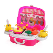 Load image into Gallery viewer, Aditi Toys Plastic Kitchen Cooking Set With Wheels Kitchen Set
