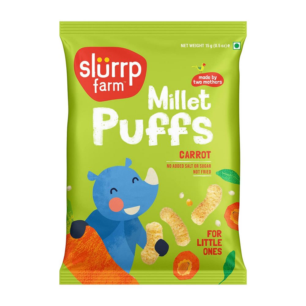 Slurrp Farm Carrot Flavour Millet Puffs - 15gm