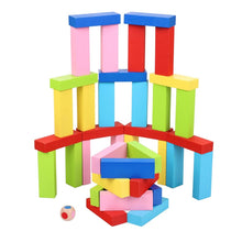 Load image into Gallery viewer, Quest Stackrr Colour Crash Tumbling Tower Game With 54 Precision Wooden Blocks
