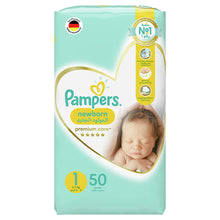 Load image into Gallery viewer, Size 1x50 Pampers Premium Care Diaper
