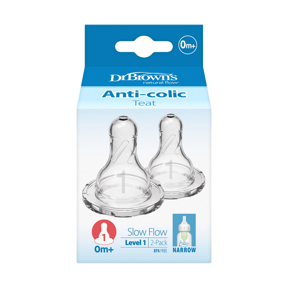 Narrow Level 1 Natural Flow Silicone Teats - Pack Of 2