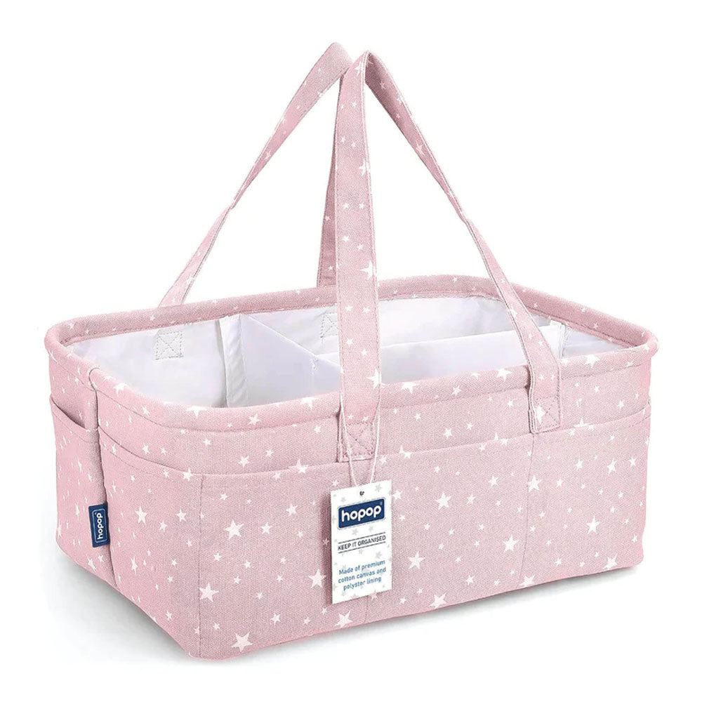 Pink And Grey Baby Diaper Caddy Organizer