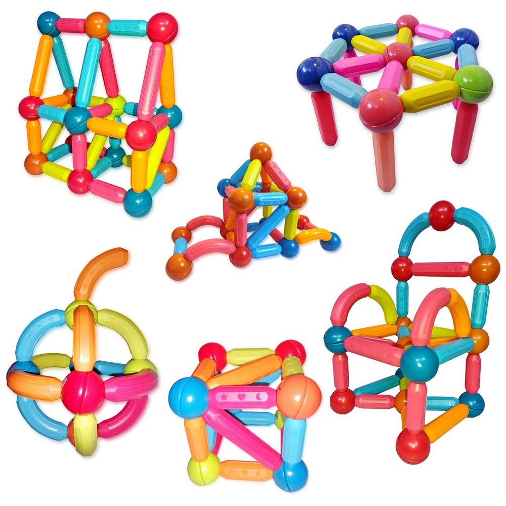 Mutlicolor Roundels Magnetic Balls And Stick Set - 32Pcs