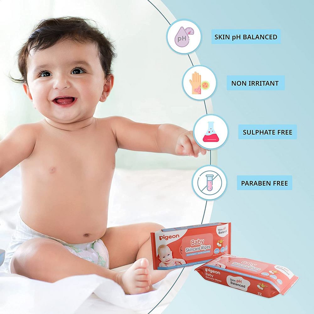 Pigeon Baby Skincare Wipes - 72 Pieces