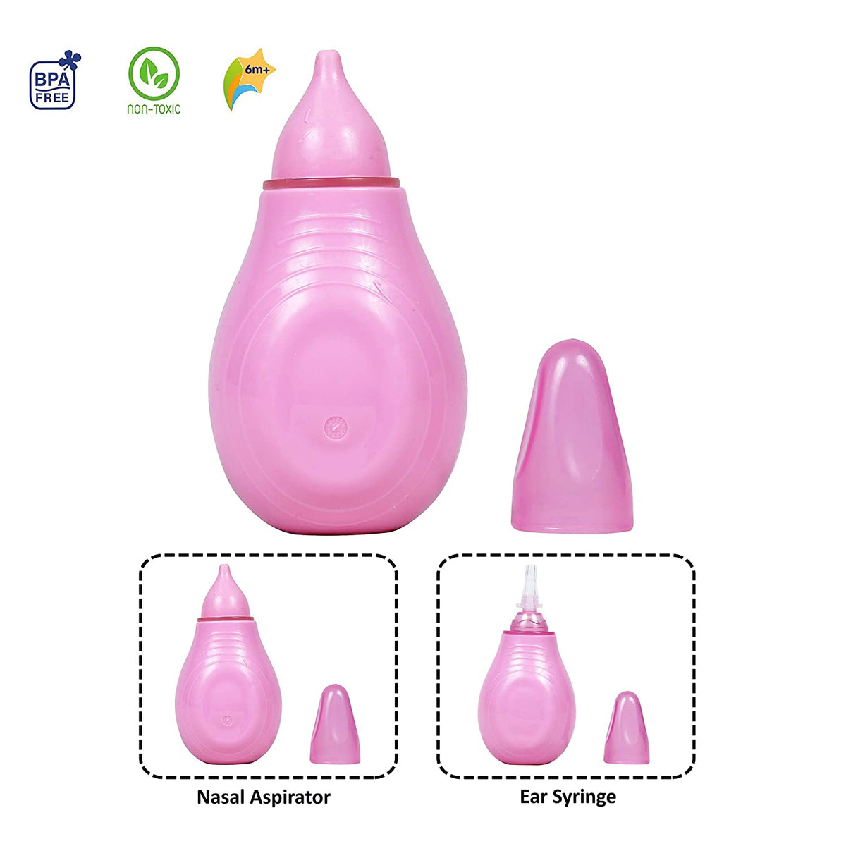 Pink Nasal Aspirator With Ear Syringend
