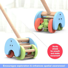 Load image into Gallery viewer, Wooden Rattle Strider Push Along Toy With Detachable Handle
