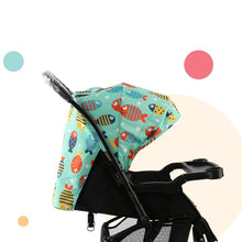 Load image into Gallery viewer, Green Fish Theme Sunny Stroller With Reversible Handlebar
