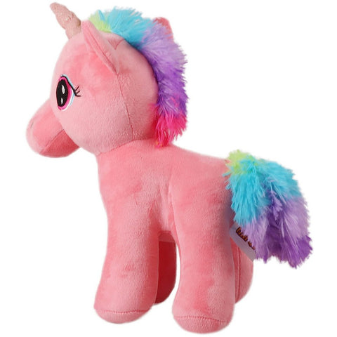 Pink Stuffed Unicorn Soft Toy With Glitter Horn