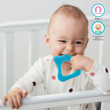 Load image into Gallery viewer, Blue Tooth Shape Silicone Teether With Carry Case
