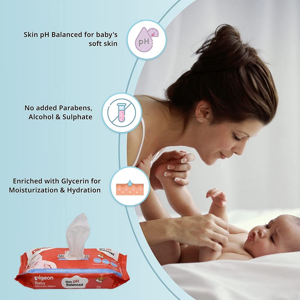 Pigeon Baby Skincare Wipes - 72 Pieces