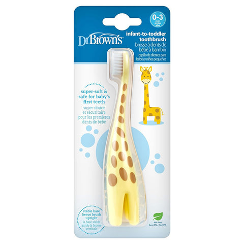 Yellow Giraffe Printed Toothbrush