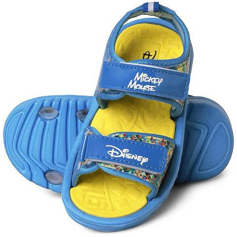 Yellow Mickey Mouse Theme Velcro Closure Sandals