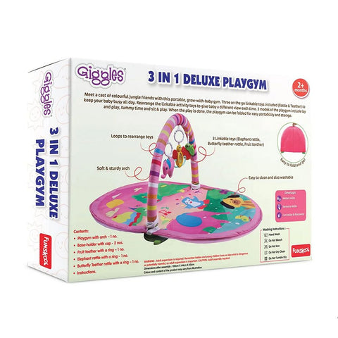Pink 3 In 1 Deluxe Baby Playgym