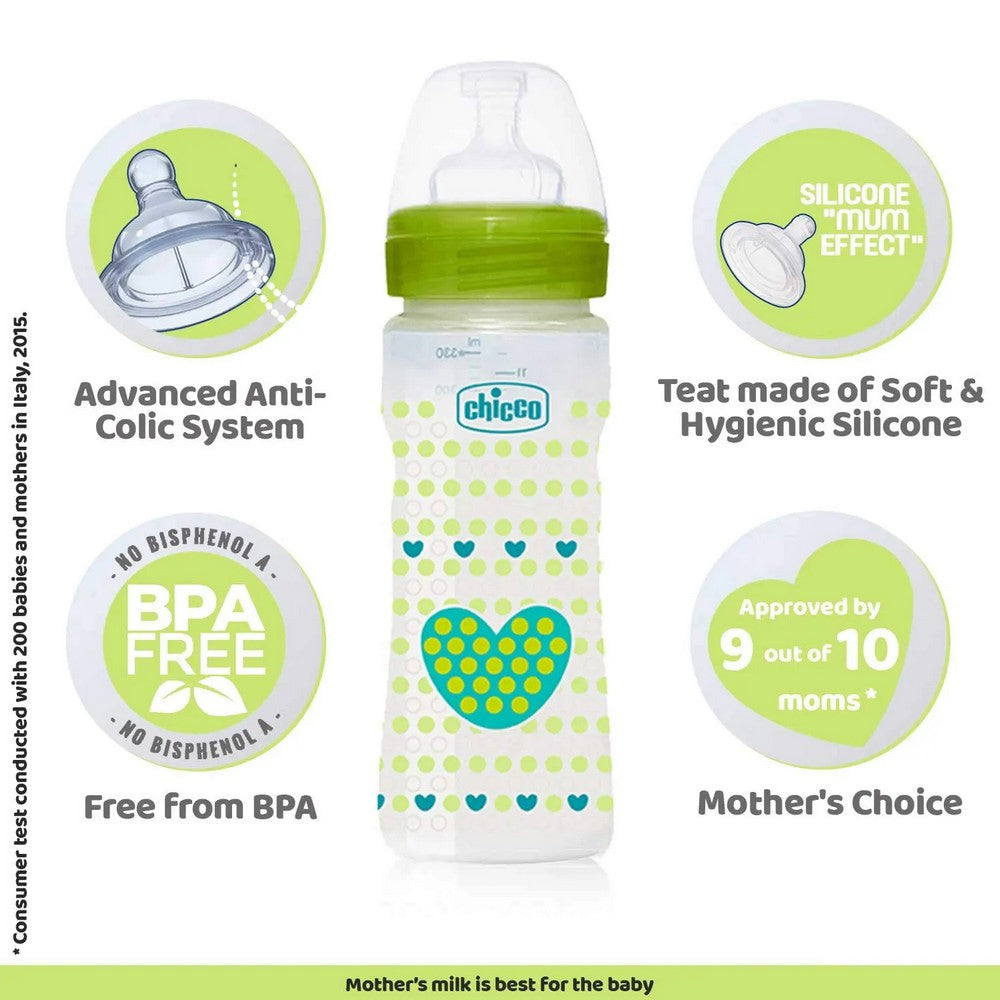 Green Wellbeing  Advanced Anti-Colic System Feeding Bottle - 330ml