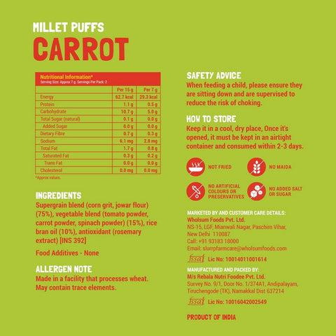 Slurrp Farm Carrot Flavour Millet Puffs