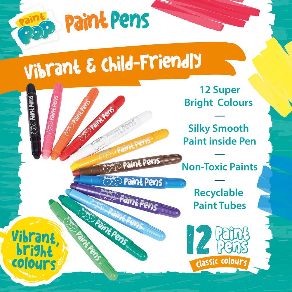 Paint Pop Quick Dry Paint Pens- 12 Pack