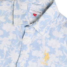 Load image into Gallery viewer, Blue Floral Printed Half Sleeves Shirt
