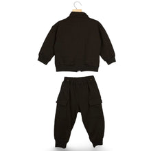 Load image into Gallery viewer, Black Zip-Up Jacket With Joggers Tracksuit

