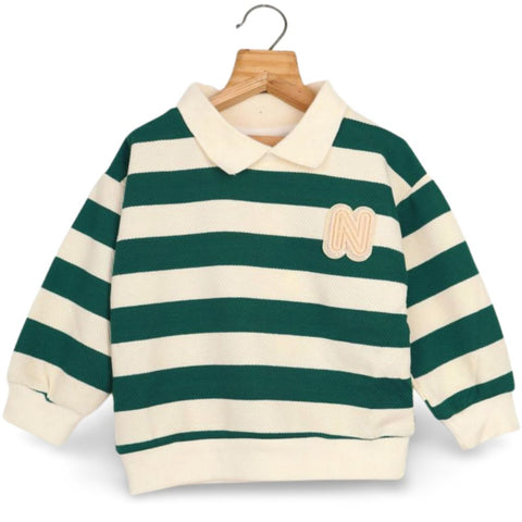 Black & Green Striped knitted Jumper