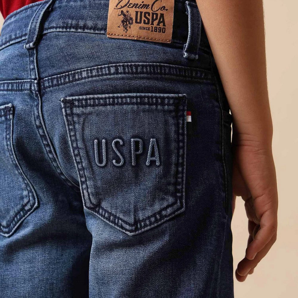 Denim Stone Washed Relaxed Fit Jeans