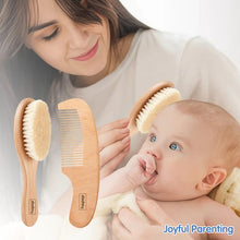 Load image into Gallery viewer, Natural Bristle Baby Wooden Brush &amp; Comb Set
