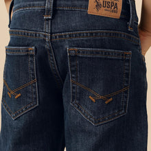 Load image into Gallery viewer, Denim Whiskered Relaxed Fit Jeans
