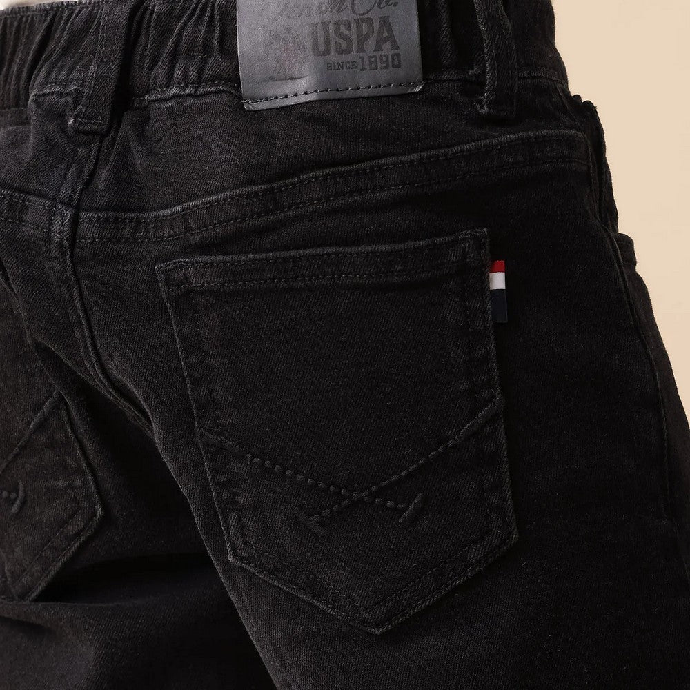 Black Stone Washed Relaxed Fit Jeans