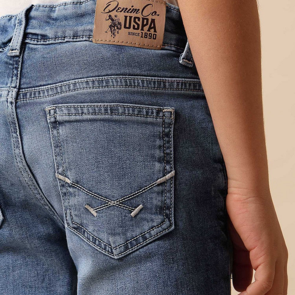 Denim Whiskered Relaxed Fit Jeans